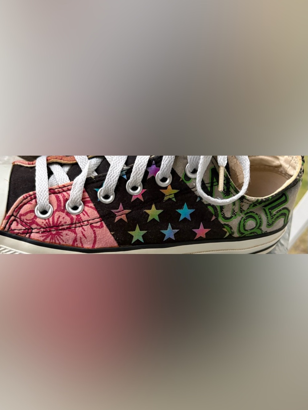 Converse Black and White Textile Low-Top Sneakers - Picture 4 of 6